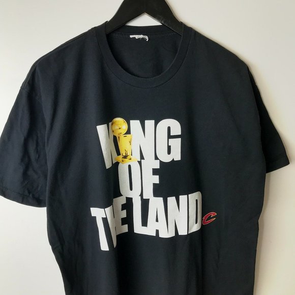 2016 King Of The Land Lebron James T Shirt NBA Cavs Adult Black Basketball Solid - Picture 9 of 11